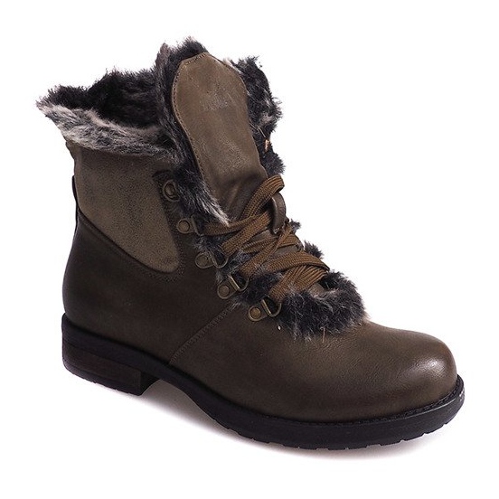Teplé boty Jodhpur boty Fur X467 Green vícebarevný zelený 2