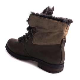 Teplé boty Jodhpur boty Fur X467 Green vícebarevný zelená 1