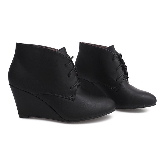 Boty na klínku 1177B černé černý 2