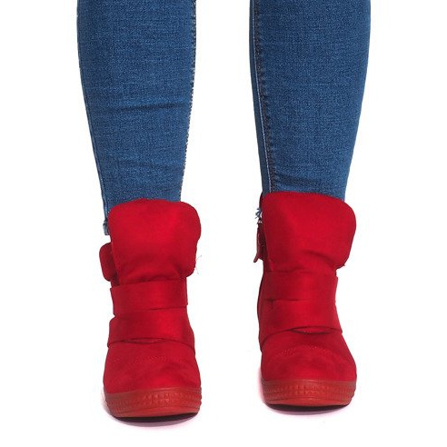 Klínové tenisky se suchým zipem 1703 červená červené 1