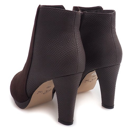 Teplé boty na podpatku 1163B-GA Brown hnědý 2