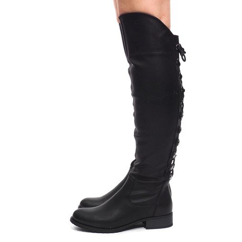 Elegantní kozačky F103 černé černý 2