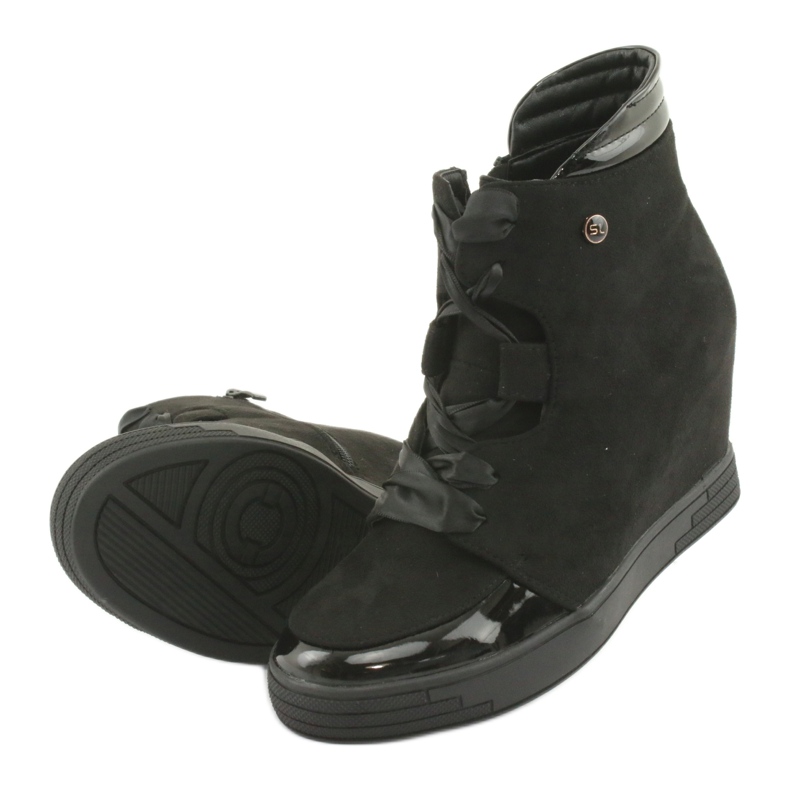 Sergio Leone Botičky Tenisky S Mašlí Se Zipem černý 5