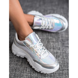 Marquiz Sportovní obuv s flitry šedá 1