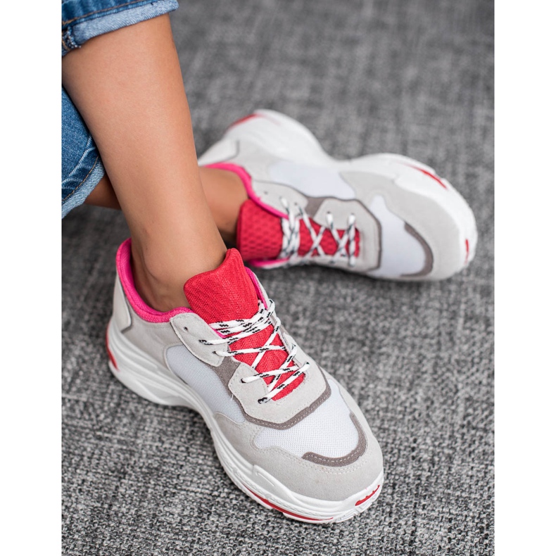 SHELOVET Šněrovací sportovní obuv červené šedá 1