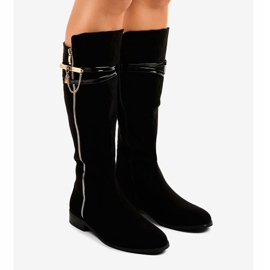 Černé teplé boty 7570-PG černý 1