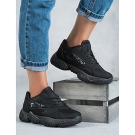 SHELOVET Textilní sportovní obuv černá 1