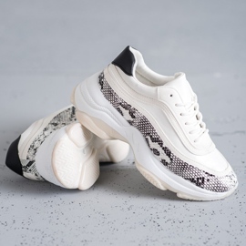 SHELOVET Snake Print Trainers bílý vícebarevný 2
