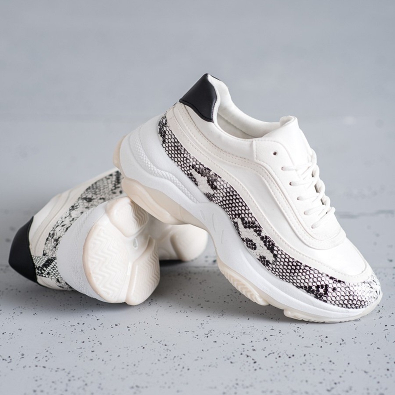 SHELOVET Snake Print Trainers bílý vícebarevný 2