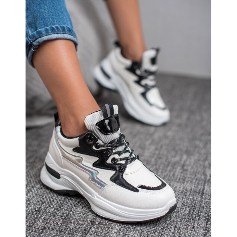 SHELOVET Sportovní obuv z eko kůže bílý vícebarevný 1