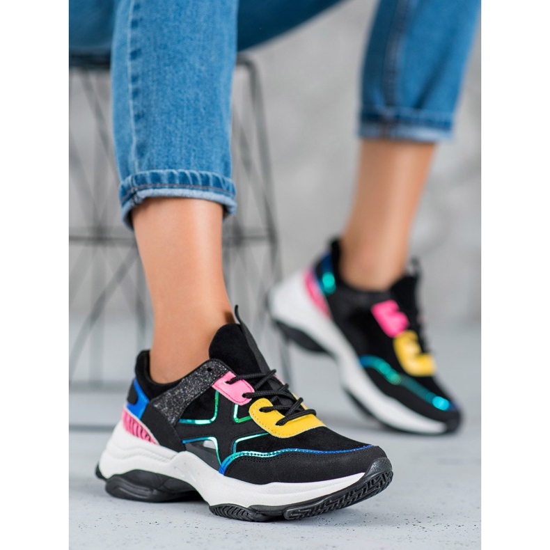 SHELOVET Módní sportovní obuv černá 2