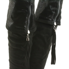 Černé semišové boty Filippo 514 černý 4