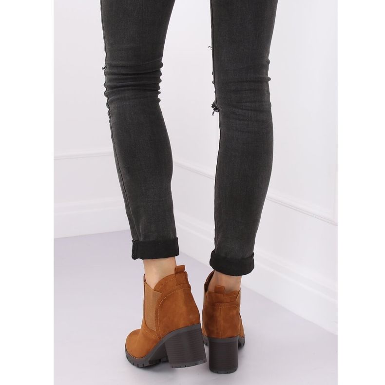 Chelsea boty vysoké podpatky velbloud 8B879 Camel hnědý 1