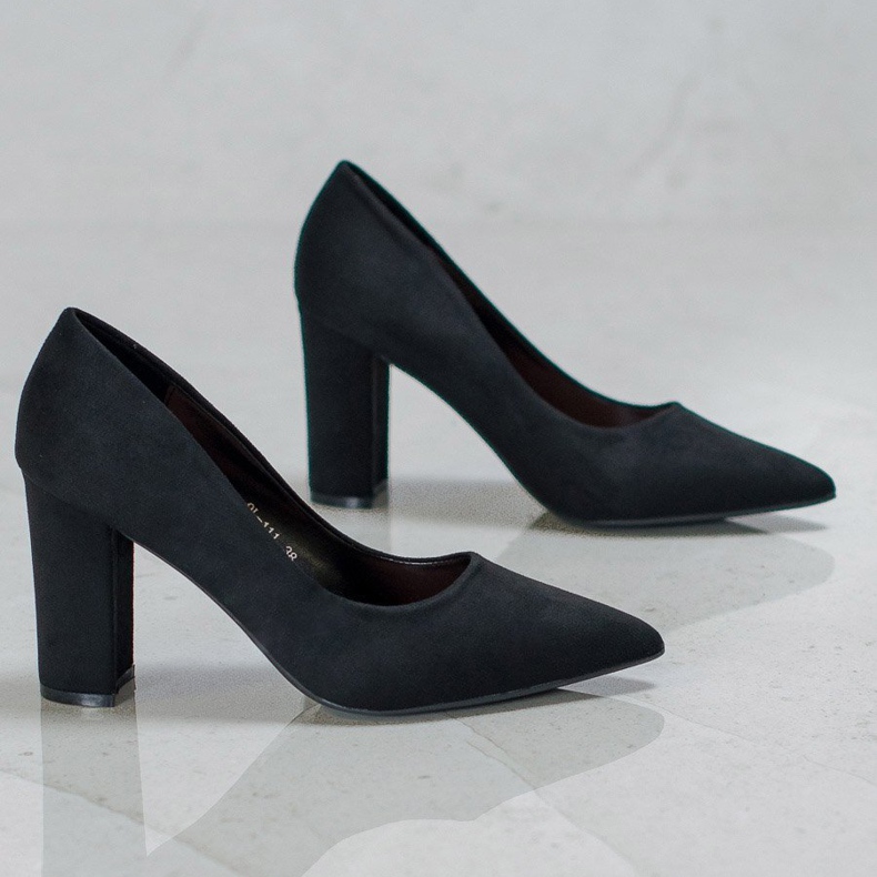 Laura Mode Černé semišové lodičky černá 2