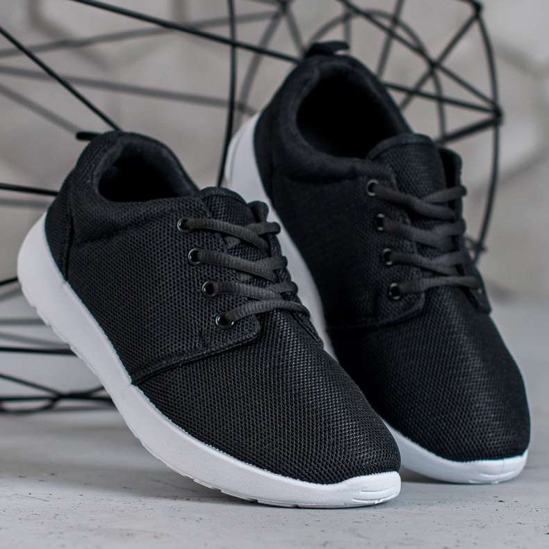 SHELOVET Textilní sportovní obuv černá 2