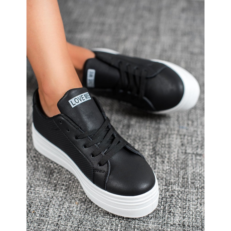 SHELOVET Černé Boty Na Platformě černá 1