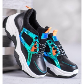 SHELOVET Sportovní obuv s efektem holo černá 2