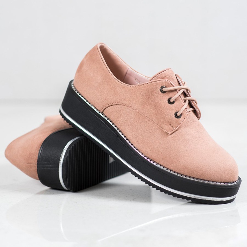 Forever Folie Boty na platformě růžový 1