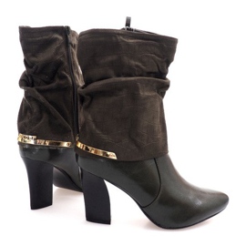 Elegantní boty se sponou na sloupku 1723 Khaki vícebarevný zelený 1