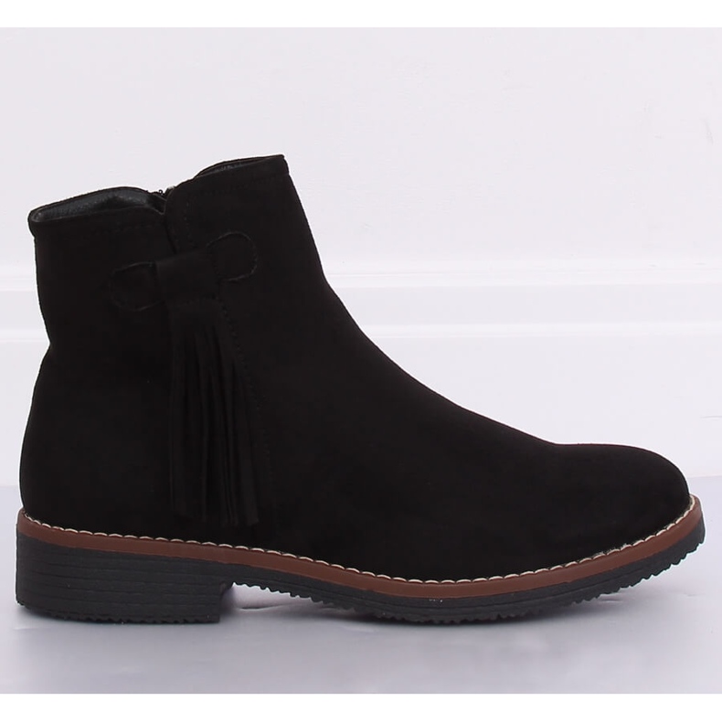 Černé kozačky Jodhpur s třásněmi 8B907 Black černý 2