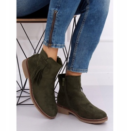 Zelené boty Jodhpur s třásněmi 8B907 Green zelený 1