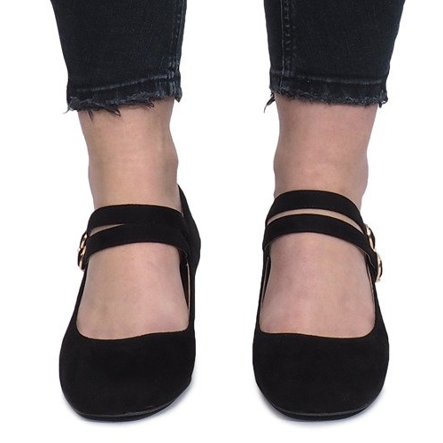 Černé lodičky na sloupku Tamara černá 2