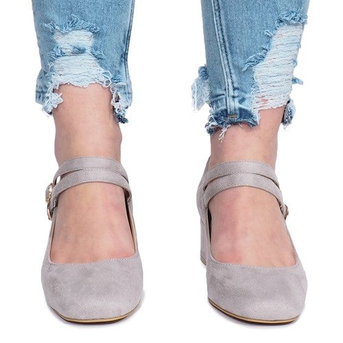 Šedé lodičky na sloupku Tamara šedá 1