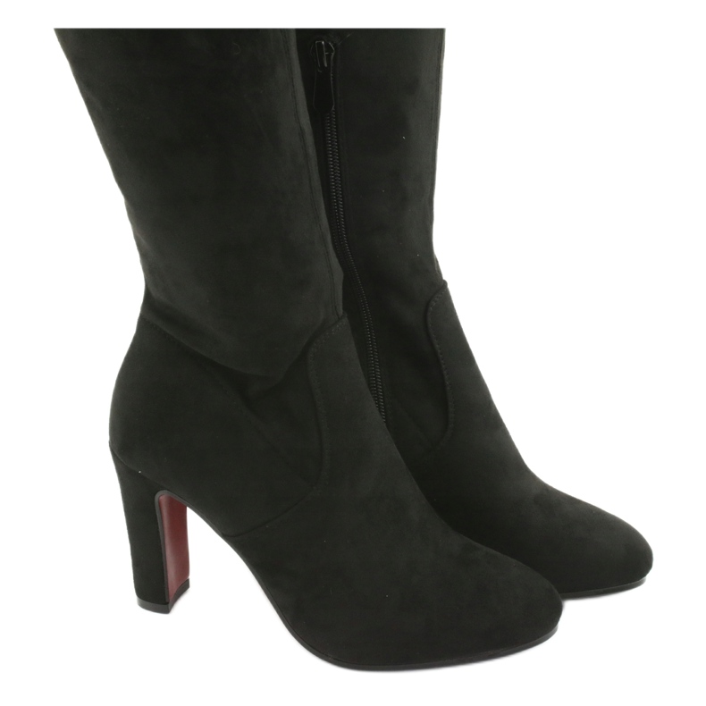 Černé natahovací boty nad kolena Filippo 996 černá 4