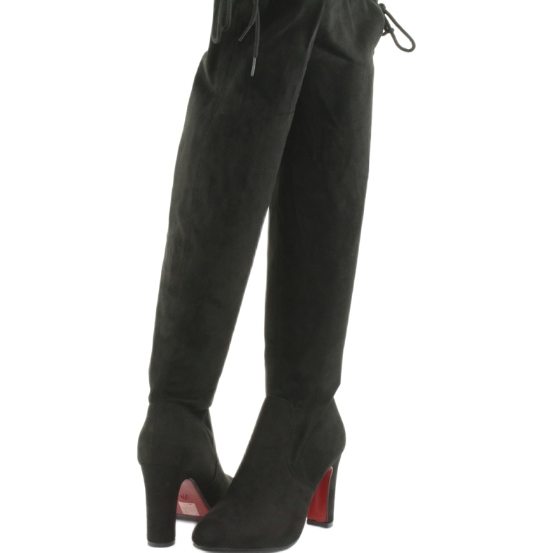 Černé natahovací boty nad kolena Filippo 996 černá 3