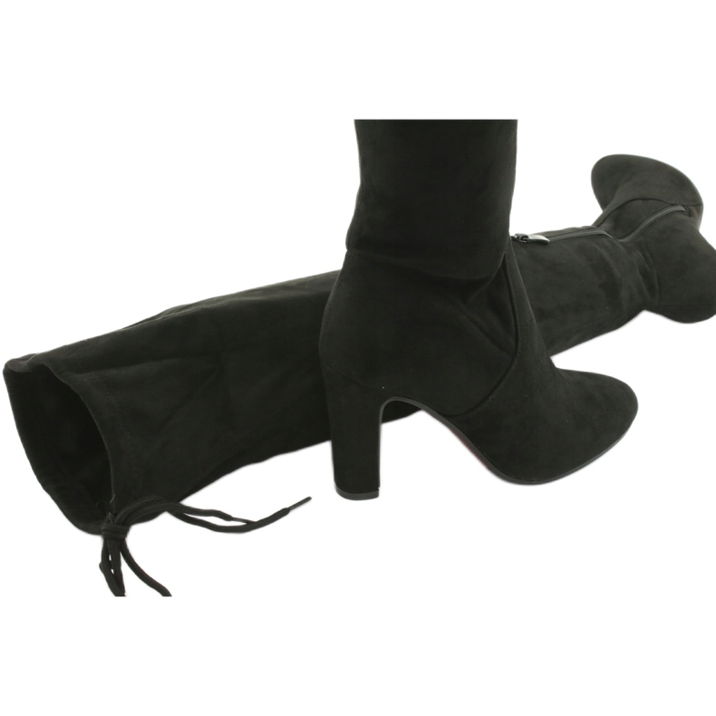 Černé natahovací boty nad kolena Filippo 996 černá 5