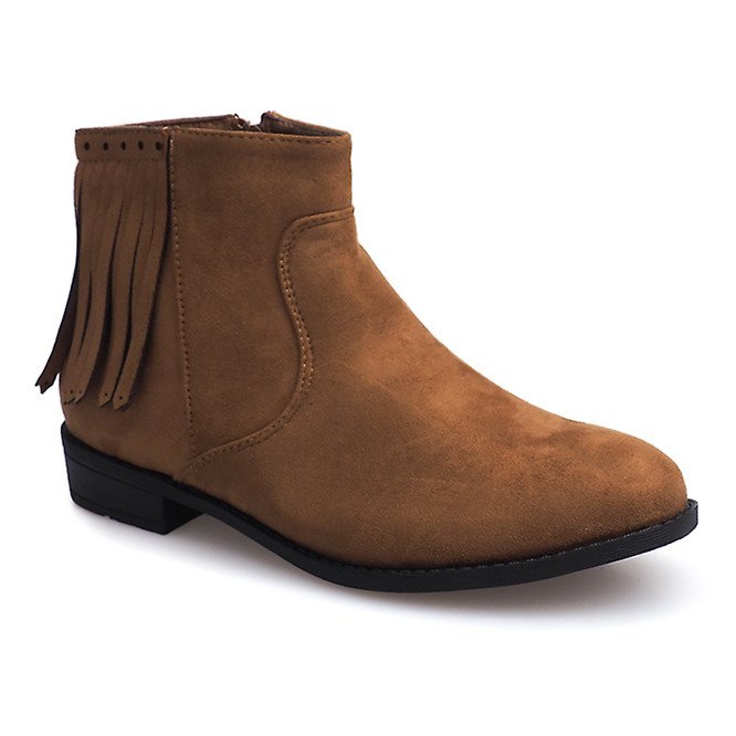 Semišové kozačky ve stylu Boho 8355 Camel hnědý 1