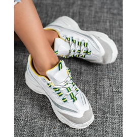 SHELOVET Bílé tenisky s třpytkami bílý 1