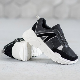 SHELOVET Svázaná obuv na platformě černý 1