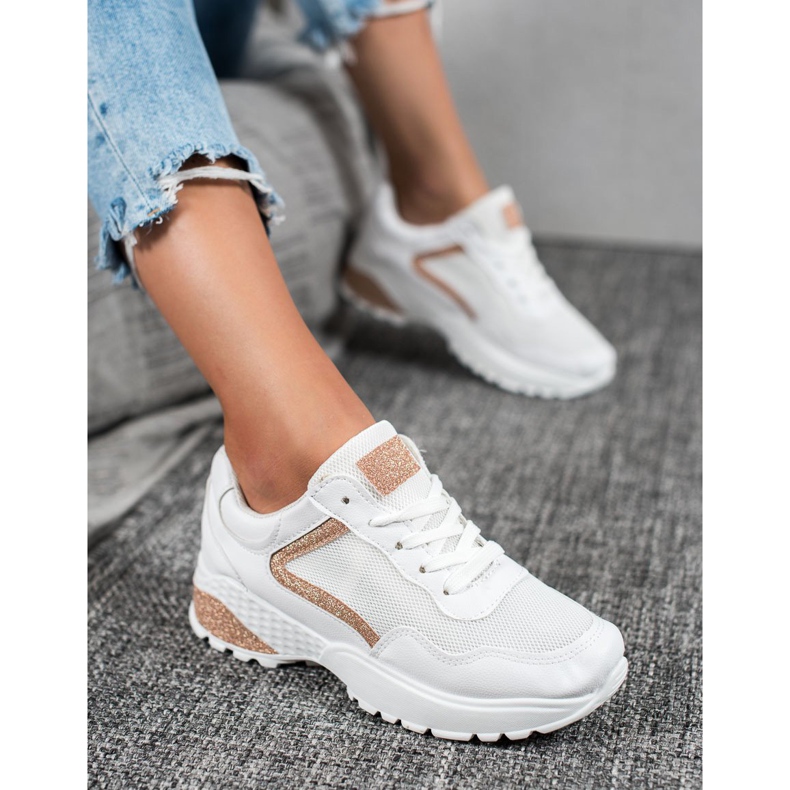 SHELOVET Sportovní obuv se třpytkami bílý 2