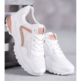 SHELOVET Sportovní obuv se třpytkami bílý 1