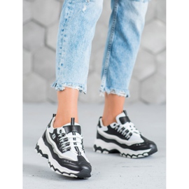 Yes Mile Tenisky se třpytkami bílý černý 2