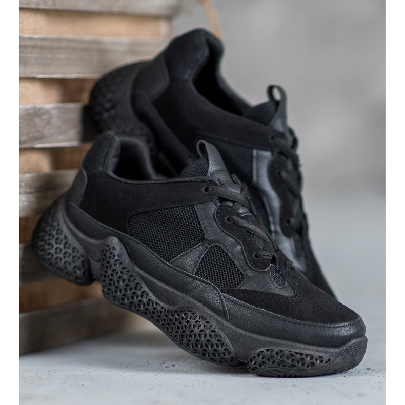 SHELOVET Dámské černé tenisky černá 2