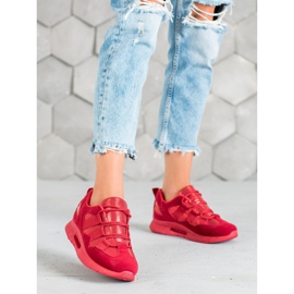 SHELOVET Semišové sportovní boty červené 2