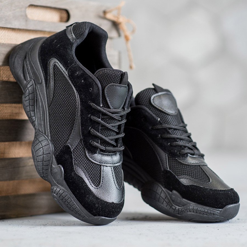 SHELOVET Dámské černé tenisky černá 1