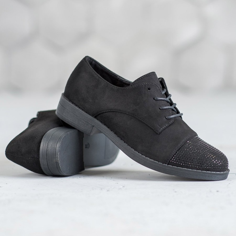 Best Shoes Boty s krystaly černý 1