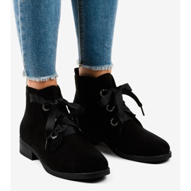 Černé semišové šněrovací boty K123 černá 1 Černé semišové šněrovací boty K123 černá 1
