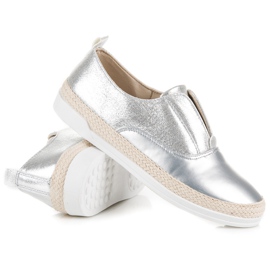 Stříbrné espadrilky šedá 4