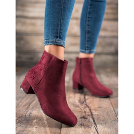 Small Swan Boty s aplikací červený 2