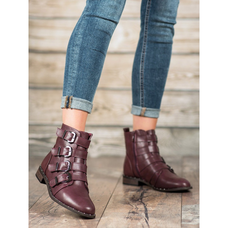 Cm Paris Boty se sponami červený 1