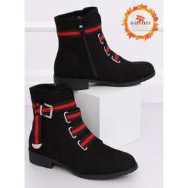 Černé dámské ploché černé kozačky 1706 Black černý 1