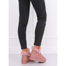Růžové kotníkové tenisky s kožešinou W19-29 Pink růžový 2