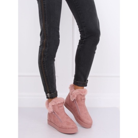 Růžové kotníkové tenisky s kožešinou W19-29 Pink růžový 1