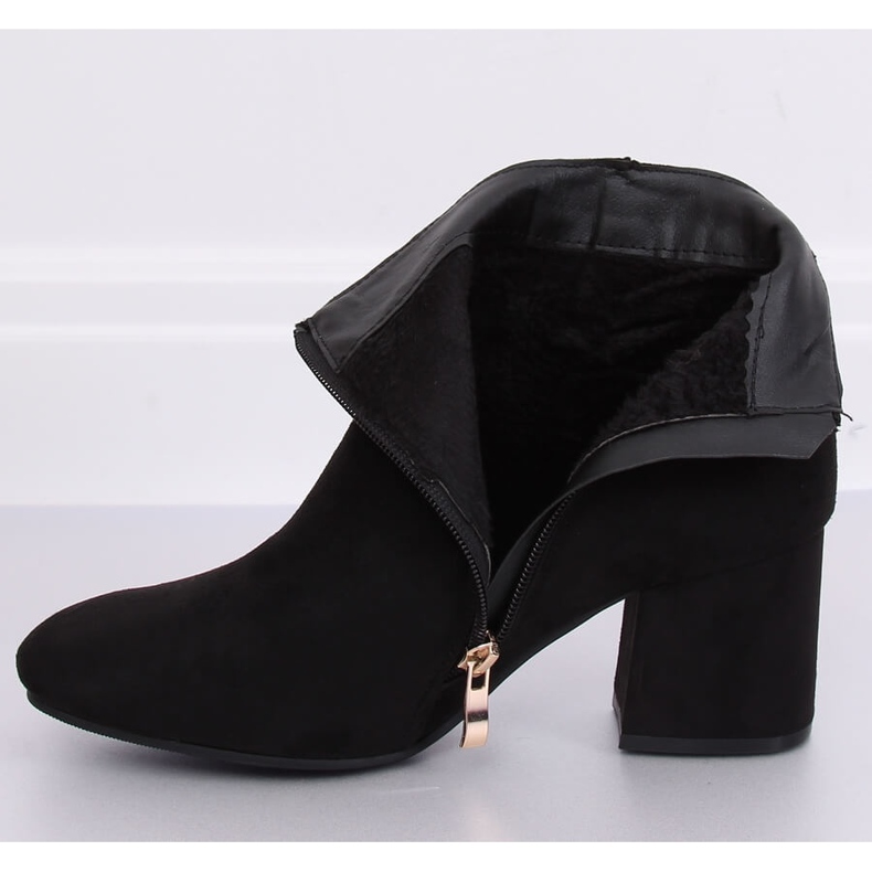 Černé kozačky na vysokém podpatku B8816-1 Black černý 1