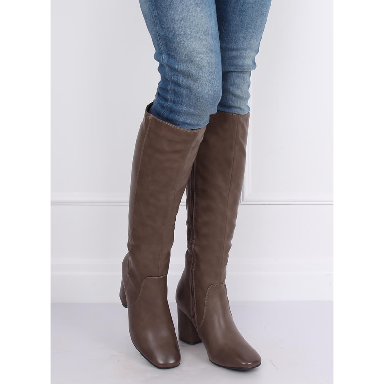 Klasické vysoké podpatky béžové 5319 Khaki béžový 1