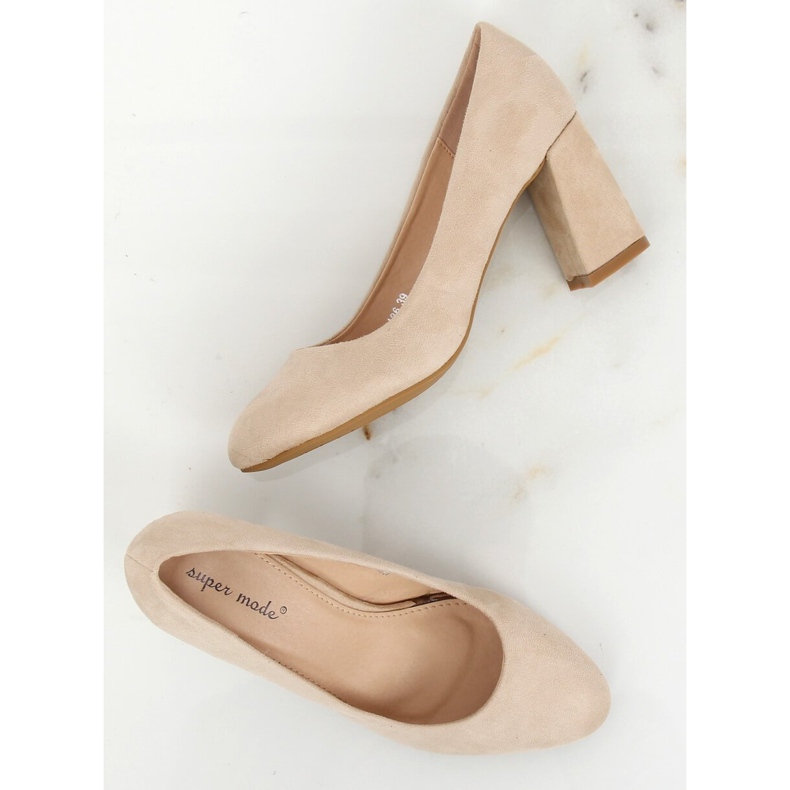 Lodičky na béžovém sloupku 7436 Cream II-GAT béžový 1